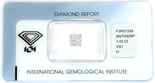 Foto 1 - Princess Diamant 1,03 ct IGI Wesselton VS1 Top Brillanz, D5171