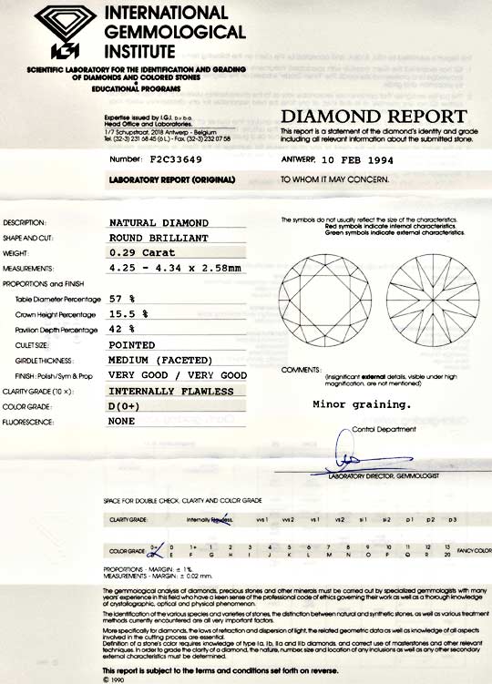 Foto 9 - Diamant IGI Brillant 0,29ct Lupenrein River D VG, D5566