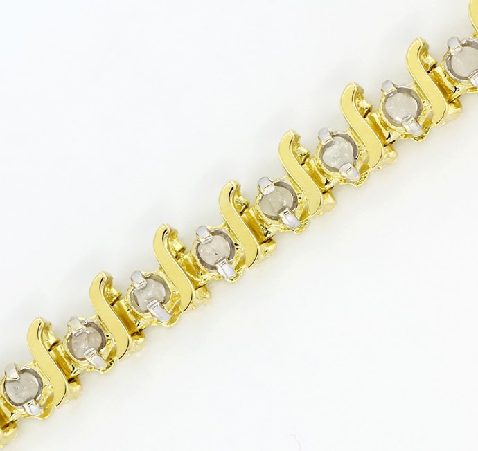 Foto 2 - Gelbgold Tennis Armband mit 45 Rohdiamanten, Q2566