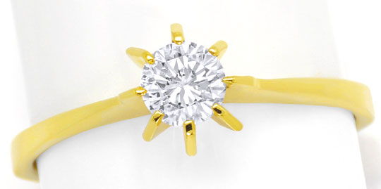 Foto 2 - Diamant-Krappen-Ring mit 0,64 Brillant-Solitär Gelbgold, S4900