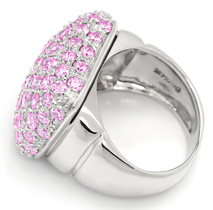 Foto 3 - Traumhafter Weißgold-Ring mit 65 rosa Farb Edelsteinen, S9679