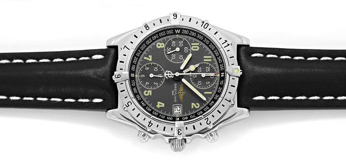Foto 1 - Breitling Chronomat Longitude GMT Herrenuhr Leder Stahl, U2250