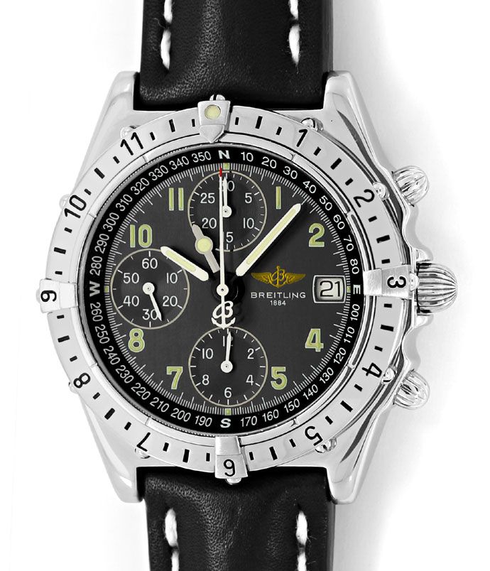 Foto 2 - Breitling Chronomat Longitude GMT Herrenuhr Leder Stahl, U2250